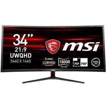 MSI Optix MAG341CQ Monitor Gaming 34 Curvo, Pannelo VA, Display 21:9 UWQHD (3440 x 1440), Frequenza 100Hz, Tempo di risposta 8ms, Curvatura 1800R, AMD Freesync, Gaming OSD APP