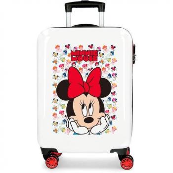Maleta de cabina Minnie Diva blanca y roja -38x55x20cm