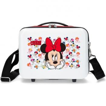 Neceser Disney Minnie Diva ABS Adaptable Blanco y Rojo