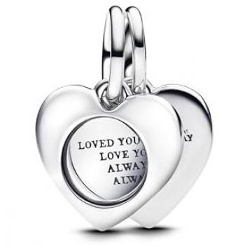 Corazón Lupa Dubleado en Plata de Ley con Grabado Personal