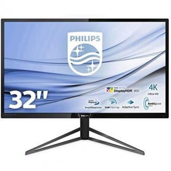 Philips 326M6VJRMB Monitor Gaming Console, 32, 4K, LED MVA, HDR 600, Adaptive Sync, Low Input Lag, Ambiglow, DTS Sound, 3 HDMI 2.0, Display Port, Hub USB, VESA, Nero