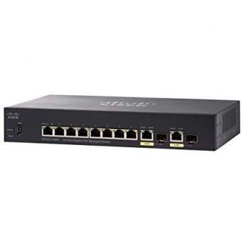 Cisco SG350-10MP Switched Managed Layer 3 Gigabit Ethernet (10/100/1000) Black Support Power Over Ethernet (POE)