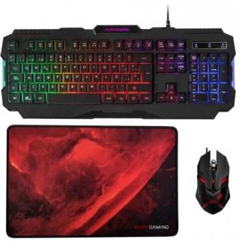 Tastiera da gioco Mars Gaming MCP118 con illuminazione RGB e mouse, incluso tappetino