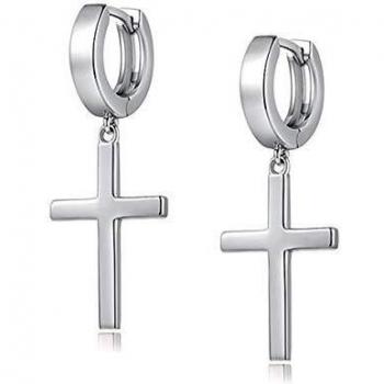 Pendientes Huggie cruz 14Q