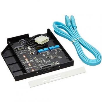 SilverStone SST-FPS01-C Unità Ottica Slim da 12.7mm con USB3.0, USB 3.0 Type C, Lettore di Schede e Slot M.2 SATA SSD