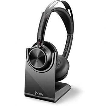 POLY Voyager Focus 2 UC Auricolare Con cavo e senza A Padiglione Ufficio USB tipo-C Bluetooth Base di ricarica Nero