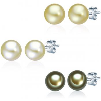 Valero Pearls Pendientes Caña Verde Pastel Plata