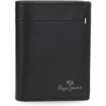 Cartera de piel vertical negra Pepe Jeans