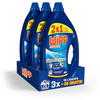 Wipp Express Detergente Líquido Limpieza Profunda 35+35 (70 lavados), 3.150L