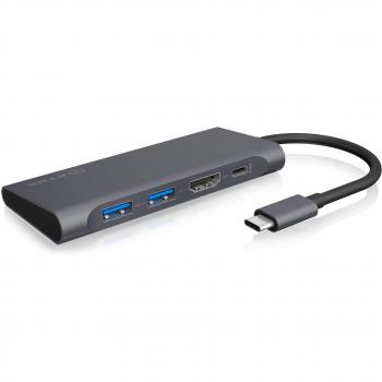 ICY Box IB‑DK4022‑CPD Cablato USB 3.2 Gen 1 (3.1 Gen 1) Tipo‑C Antracite, Nero – Nuovo