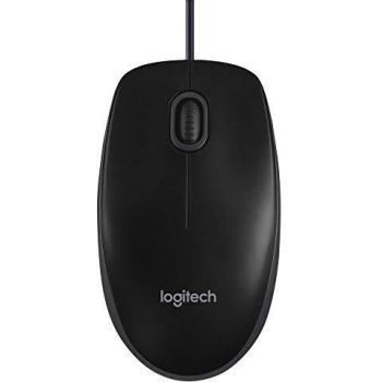 Logitech B100 Mouse USB Cablato, 3 Pulsanti, Rilevamento Ottico, Ambidestro, PC / Mac / ‎Laptop/Chromebook