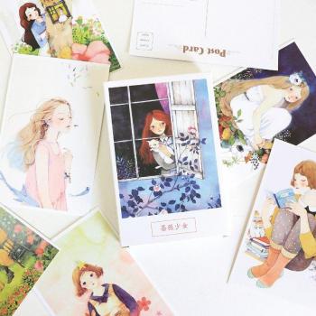 30 Unidades de Tarjetas Postales con Flores y Chicas