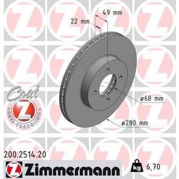 Disco de Frenagem Zimmermann 200.2514.20