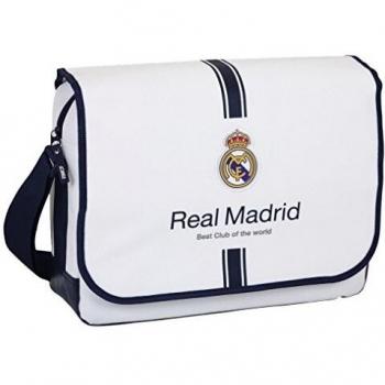 Bolso Bandolera Safta SF-611654-340 para Ordenador Portátil, Real Madrid, Unisex, Multicolor, 40 cm