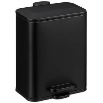Cubo Relaxdays 5L Negro con Pedal y Tapa Mate