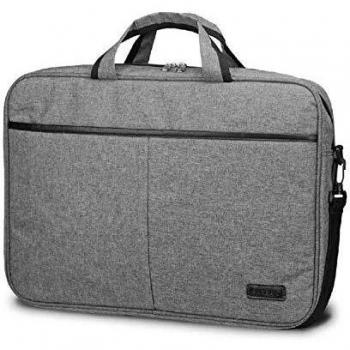 SUBBLIM Maletín para Ordenador Portátil Elite, 13,3-14″ Pulgadas, con Correa para el Hombro Ajustable, Cinta para Trolley, Gran Bolsillo Frontal, Fuertes Asas y Hebillas, Gris