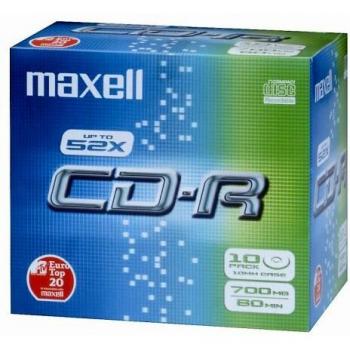 Maxell Cdr 80 Min 700Mb 52X J.Case Conf.10