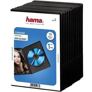 Hama Custodie per DVD, con copertina, confezione da 10. Colore: Nero