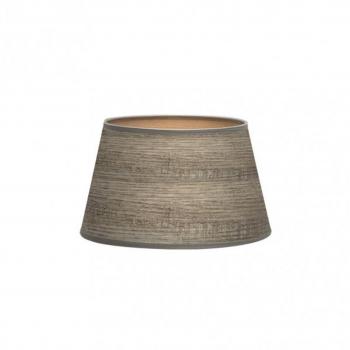 Paralume Salma E27 Legno Grigio Conico Aperto 30x22x17