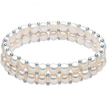 Pulsera Valero Perlas Plata y Blanco