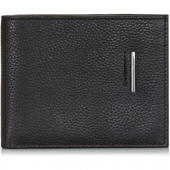 Piquadro Elegance: Cartera de Piel para Hombre con Tarjetero, Color Negro, 12 cm, Monedero