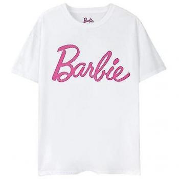 Barbie Camiseta Clásica para Mujer con Logo Blanco 14 UK