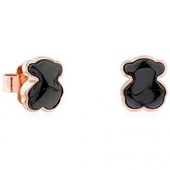 Pendientes Motif de Plata Vermeil rosa con ónix