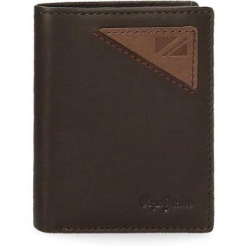 Pepe Jeans. Cartera de piel Striking vertical Marrón