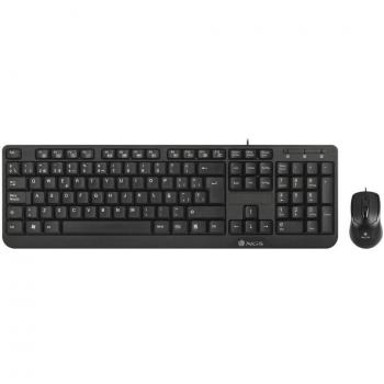 NGS COCOAKIT Kit da Tastiera Multimediale e Mouse Ottico con Cavo, 1000dpi, USB (QWERTY Italiano)