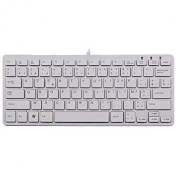 Tastiera Ergonomica R-Go Compatta AZERTY BE Bianco con Cavo