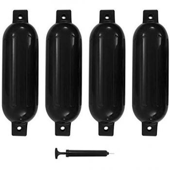 Defensas para barcos 4 unidades PVC negro 51x14 cm