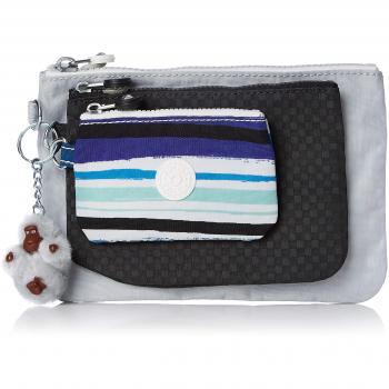 Kipling Iaka Monedero para Mujer, Gris (Active Grey Bl), 20x14x1 cm, Paquete de 3