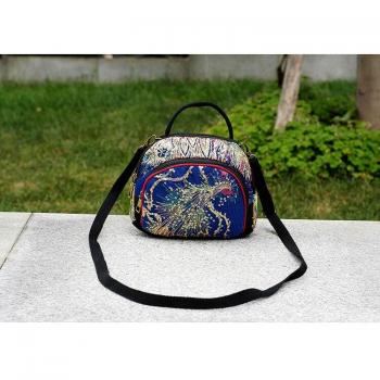 Bolso de lona con lentejuelas brillantes de pavo real para mujer