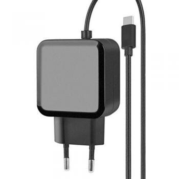 Fontastic 252310 Caricabatterie con Cavo USB-C 2,4A Presa Euro 2 Pin Nero