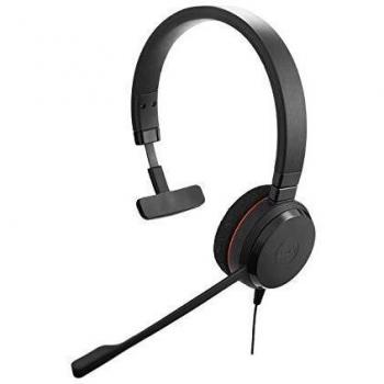 Jabra Evolve 20 Cuffie Mono, Cuffie Certificate per Microsoft Teams, Softphone VoIP e con Funzione Noise Cancelling, Cavo USB con Controller, Nero