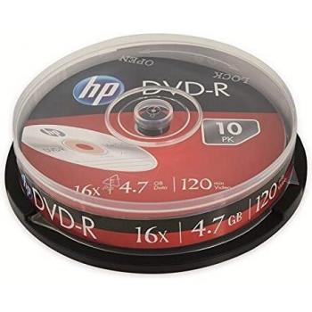 HP DME00026 DVD-R 4.7GB/120Min/16x Cakebox (10 Disc)