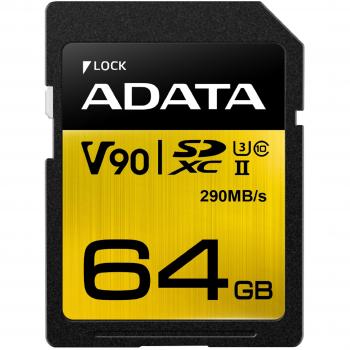 Adata Premier One 64GB SDXC UHS-Ii U3 C10 290Mb/260Mb ASDX64GUII3CL10-C