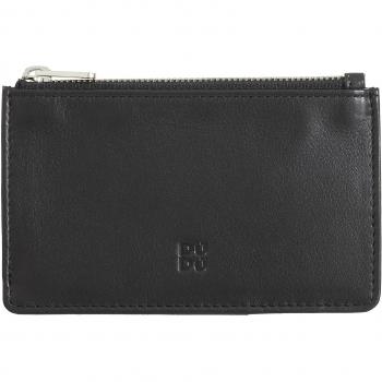 Tarjetero pequeño de mujer de piel con cremallera Dudu