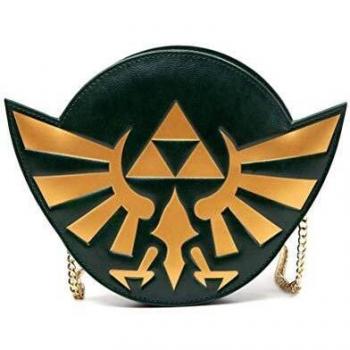 Bioworld NINTENDO Legend of Zelda Woman's Golden Hylian Royal Crest Ladies Purse with Chain, Dark Green Monedero, 21 cm, Verde (Green)