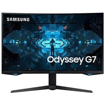 Samsung G7 Gaming Monitor 32'' Curvo, 240 Hz, QLED, 2560 x 1440, 1000R, 1 ms, G-Sync, Display Port, USB 3.0, Nero