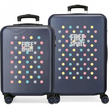 Juego de Maletas Movom Free Dots Rígidas Azul