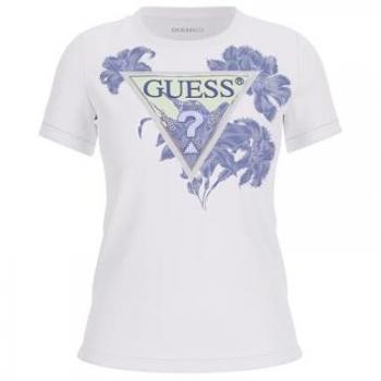 Camisa de algodón floral blanca Guess XS para mujer