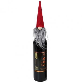 Decoración navideña para botellas de vino con Santa Claus