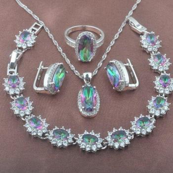Conjunto de Joyas de Circonita Multicolor para Mujer (Boda)