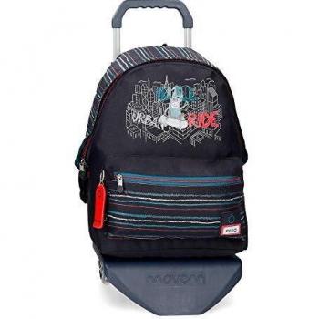 Enso Wall Ride, Mochila Portaordenador Con Carro Niños, Negro, 30x40x13 Cms