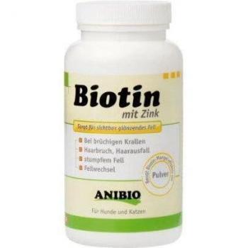 Anibio Biotina Polvo 220g suplemento dietario para Perros y Gatos, 1x Pack (1 x 220 g)