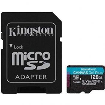 Kingston SDCG3/128GB microSDXC Canvas Go Plus 170R A2 U3 V30 con adattatore SD incluso