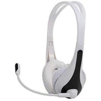 Headset con Controllo Volume, Jack Stereo 3.5mm, Adatto per Smartphone e Tablet, Nero/Bianco