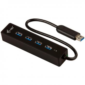 I-Tec 4 Port USB 3.0 HUB Advance Senza Alimentatore, Supporta Windows e Mac OS, Nero