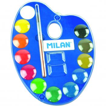 MILAN Acuarelas con 12 pastillas y 1 pincel, ML53412